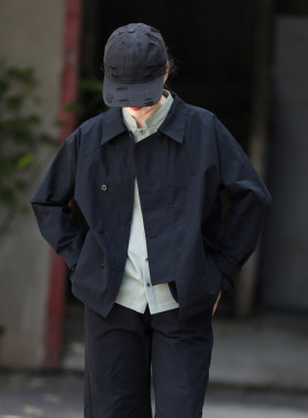 游设原创新中式斜襟翻领廓形风衣外套 宁夜
