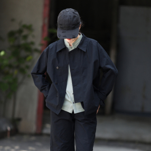 游设原创新中式 宁夜 斜襟翻领廓形风衣外套