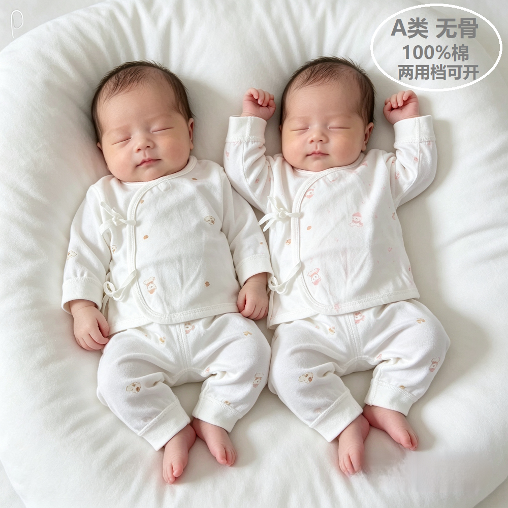 纯棉无骨婴儿和尚服内衣套装