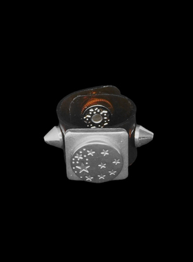 银色星星圆盘纽扣大方块伞形钉半透明软塑料戒指朋克指环优雅饰品