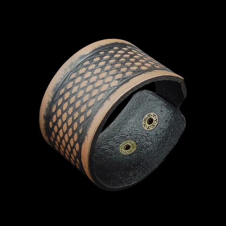 创意杀马特蛇皮纹印记朋克皮手链