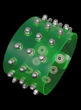 盖头螺丝帽软塑料翠绿半透明手链