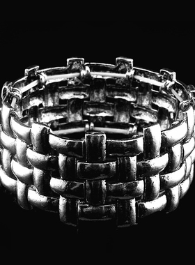 合金弹力线横竖交叉杀马特重手链