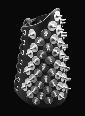 铆钉圆形垫片PU皮系绳子朋克手链