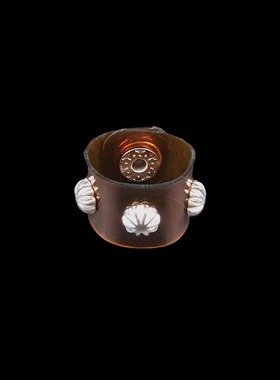 南瓜铆钉咖啡棕色透明软塑料戒指