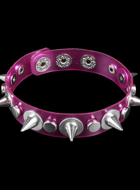 圆锥铆钉高平钉紫红软塑料窄手链