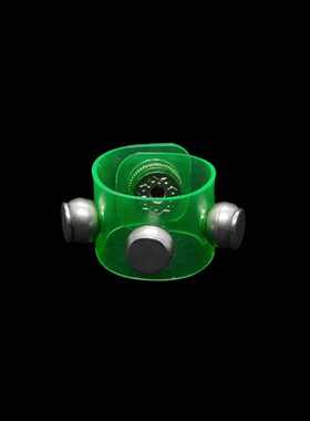 设计时尚个性银灰色圆球平台翠绿软塑料半透明戒指朋克指环装饰品