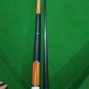 塔里克同款素面碳纤维二分之一台球杆新款二段皮把中大头手工球杆