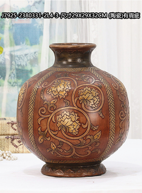 孤品欧式复古陶瓷花瓶摆件博古架摆设民宿家居桌面装饰品摄影道i.