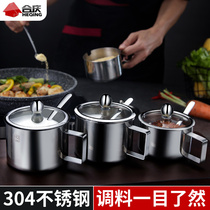 304 stainless steel seasoning box seasoning pot set household seasoning box salt pot seasoning bottle creative kitchen supplies