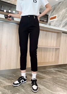 Lisuo利索韩版时尚显瘦萝卜哈伦裤女秋季外穿百搭九分洗水休闲裤