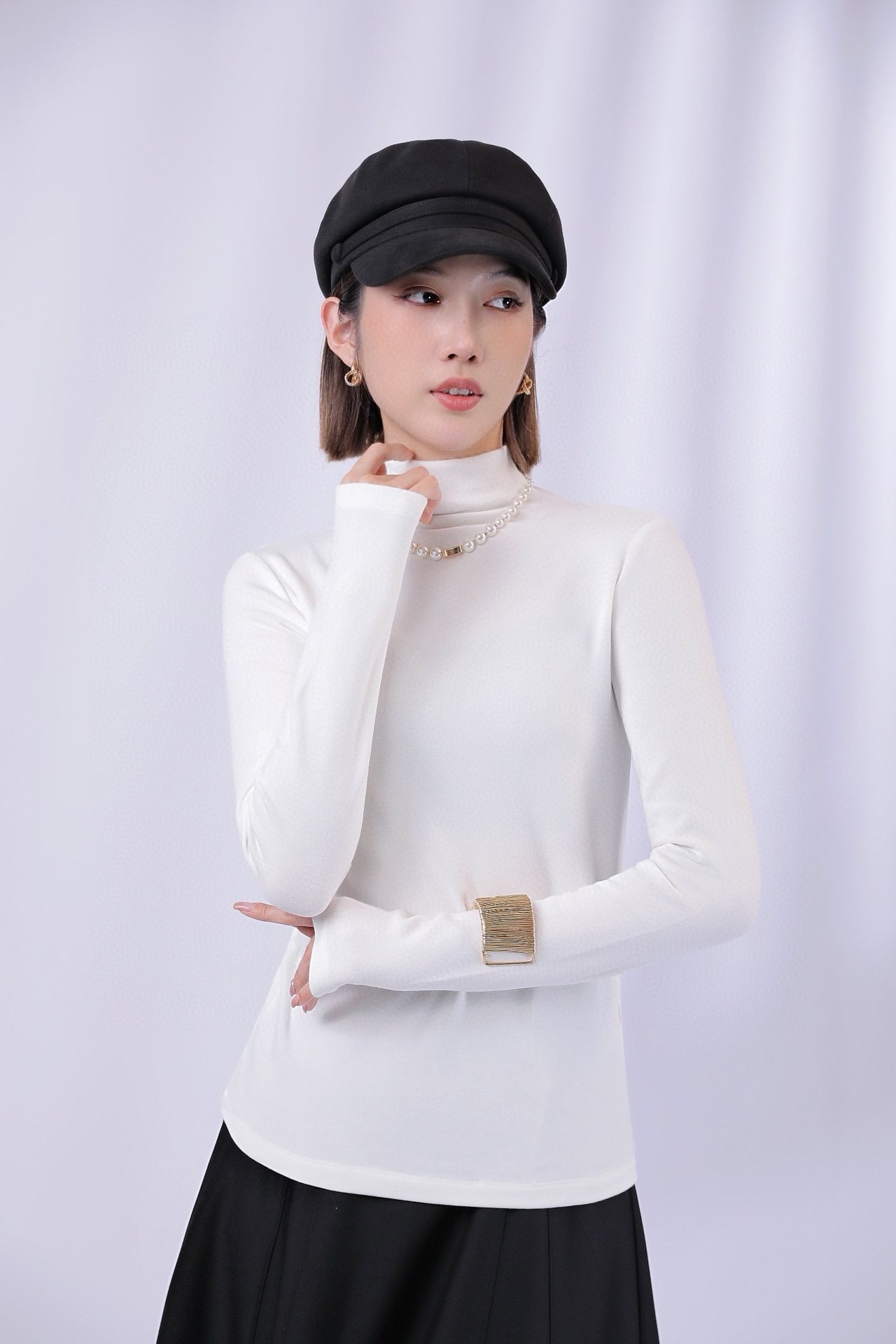 Lisuo利索半高领基础纯色软糯打底衫女装秋冬韩系修身内搭长袖T恤图片