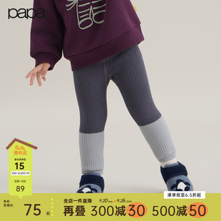 papa爬爬冬季 兒童打底褲 加絨加厚保暖女童彈力高腰襪褲 新品