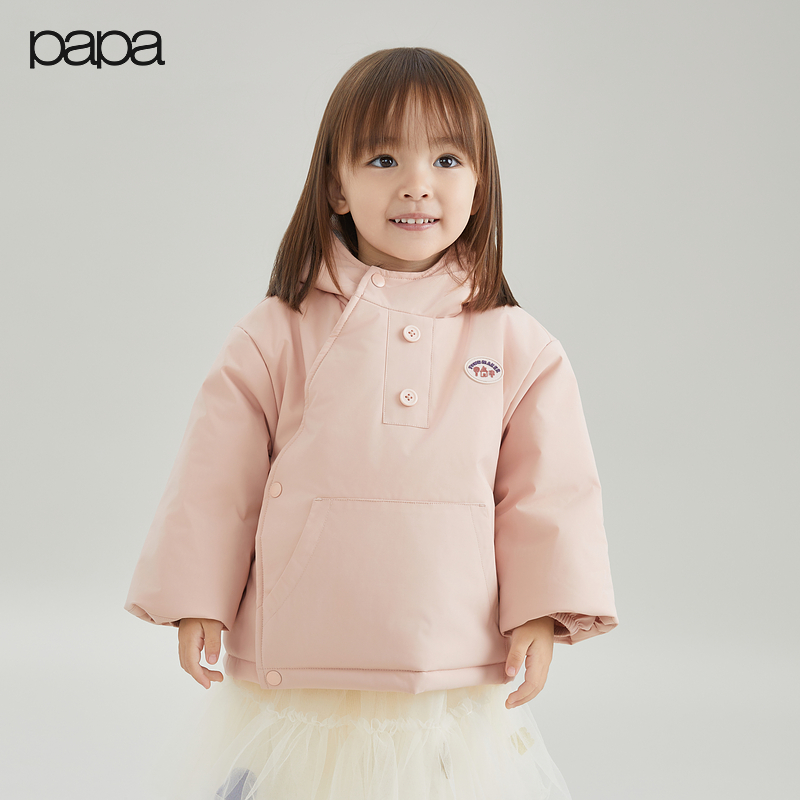 papa爬爬冬季棉服防风保暖连帽