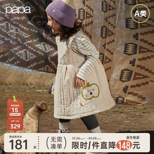 女童连衣裙保暖休闲洋气百搭灯芯绒裙子 papa爬爬冬季 商场同款