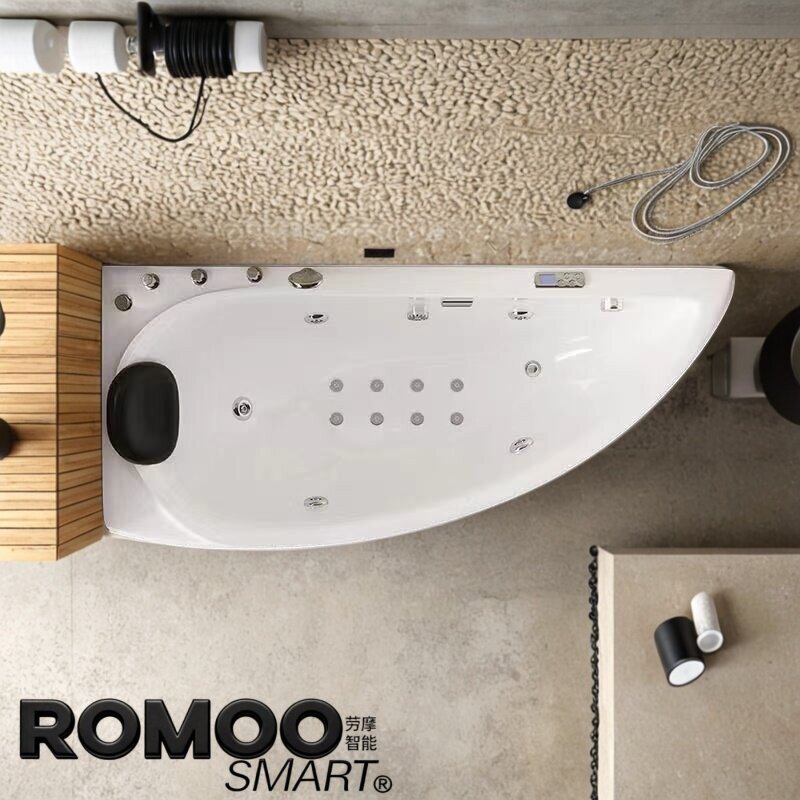 ROMOO劳摩6372日式保温泡澡裙边浴缸家用智能按摩冲浪恒温泡浴盆