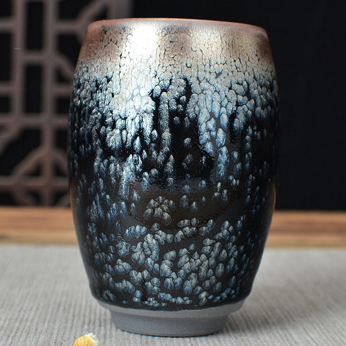 手工建盏茶杯陶瓷茶盏啤酒杯建阳