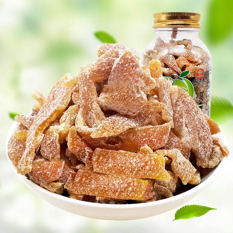 盐津陈皮干酸甜九制陈皮条橙皮丝泡水蜜饯果脯果干果怀旧零食罐装