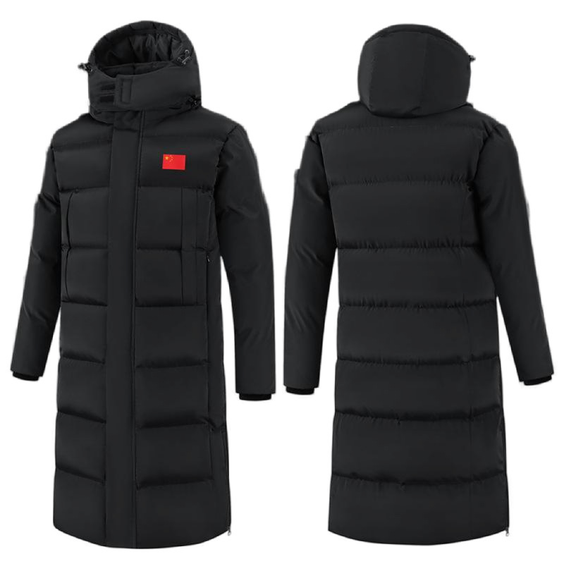 2025冬季大衣运动棉衣中国长款过膝男女足球训练篮球冬训加长