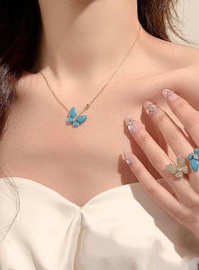 蝴蝶项链18K镀高级轻奢小众ins超仙甜美气质送女友闺蜜生日礼物