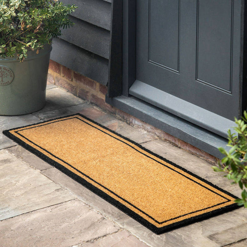 印度进口手工椰棕黑色边框椰壳棕榈门垫美式入户门厅除尘蹭土脚垫,居家布艺,入户地垫,淘宝优惠券,粉丝福利购,淘宝优惠卷