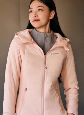 轻薄羽绒服弹力腰连帽轻羽绒外套女秋冬轻盈保暖运动弹力外套