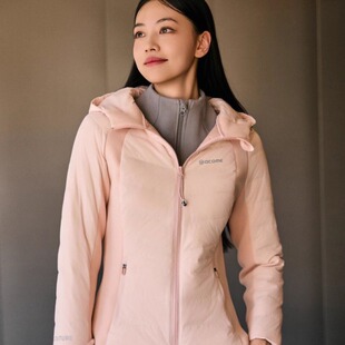 轻薄羽绒服弹力腰连帽轻羽绒外套女秋冬轻盈保暖运动弹力外套