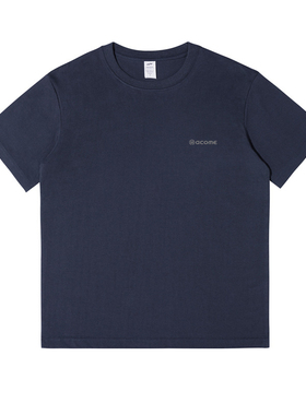 阿珂姆新款落肩宽松短袖T恤圆领全棉透气亲肤男女同款夏季短袖