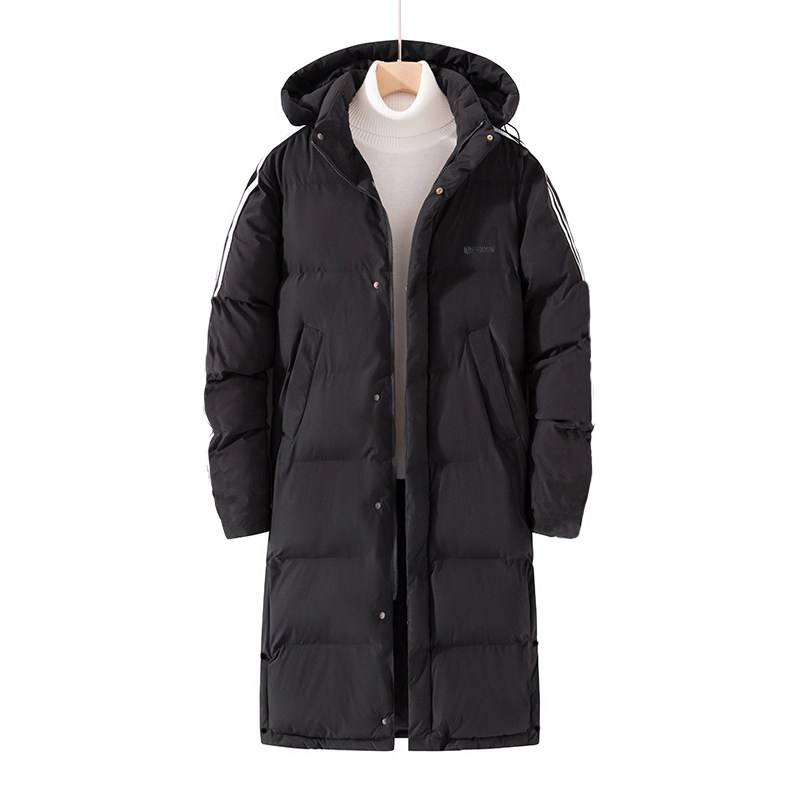 阿珂姆冬季新品羽绒服男士中长款鹅绒服加厚连帽防风保暖外套
