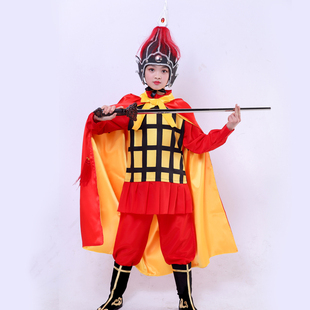 儿童花木兰古代士兵朗诵满江红演出服杨家将岳飞将军盔甲表演服装