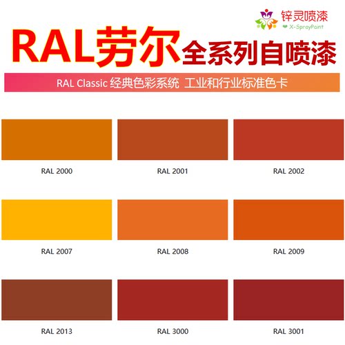 劳尔RAL2004纯橙色2系橙色自喷漆