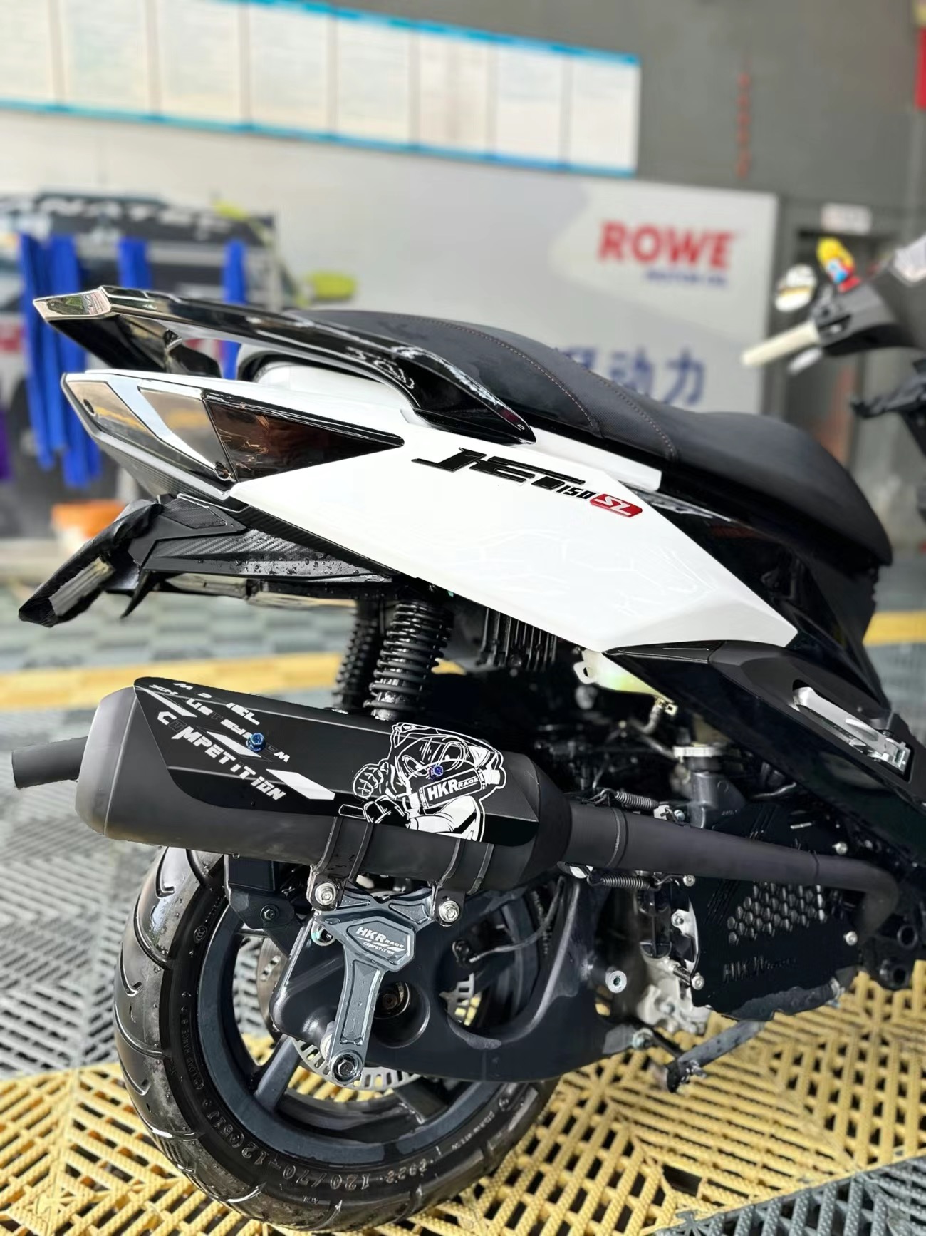 三阳JET侧绕HKR喷黑排气管 SL水冷SR150电喷回压烟筒 jet sl