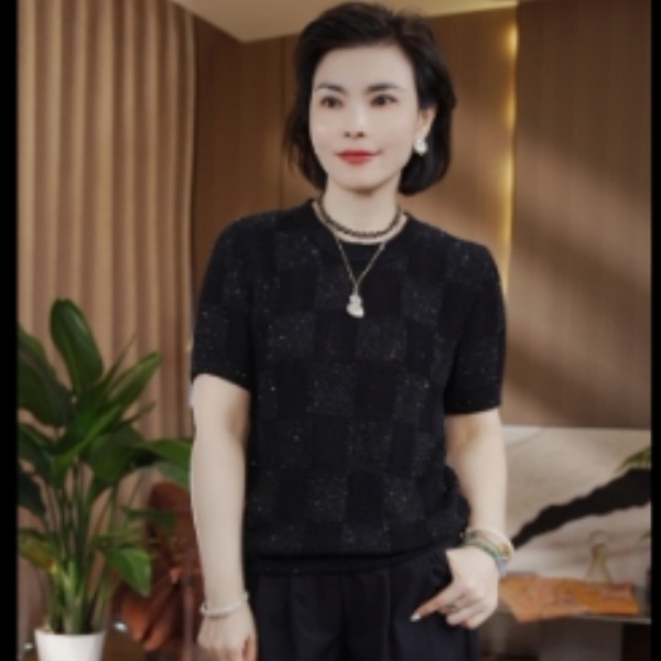 戏曲风短袖棉圆领常规