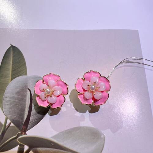 合金耳饰 花朵耳环TE6708NHB