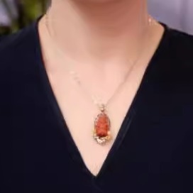 南红财神吊坠【庙庙已开】S28P296163【不含链】