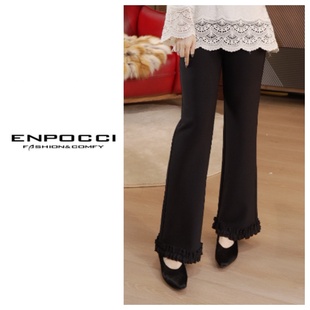 加绒微喇小黑裤 万能腰弹力花边S29YA1136987