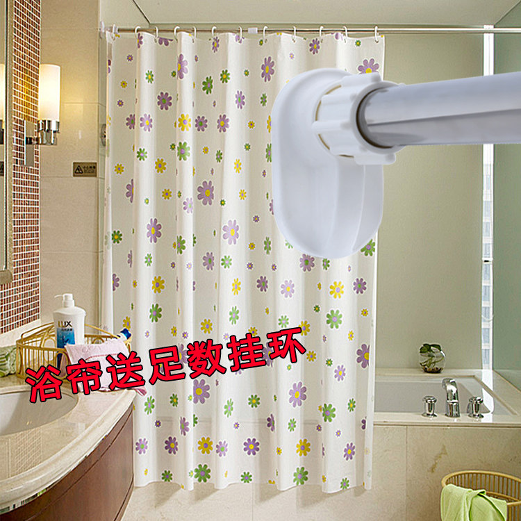 防水加厚塑料浴帘卫生间隔断套装
