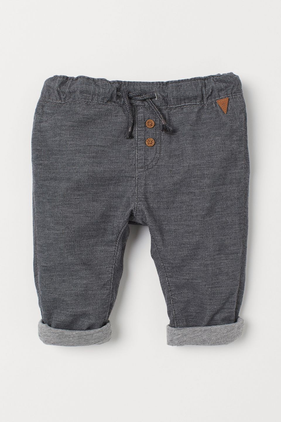 HM上海专柜秋冬款带衬里棉质长裤