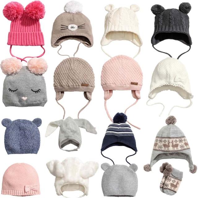 hm上海男女钩花绒线帽针织帽子