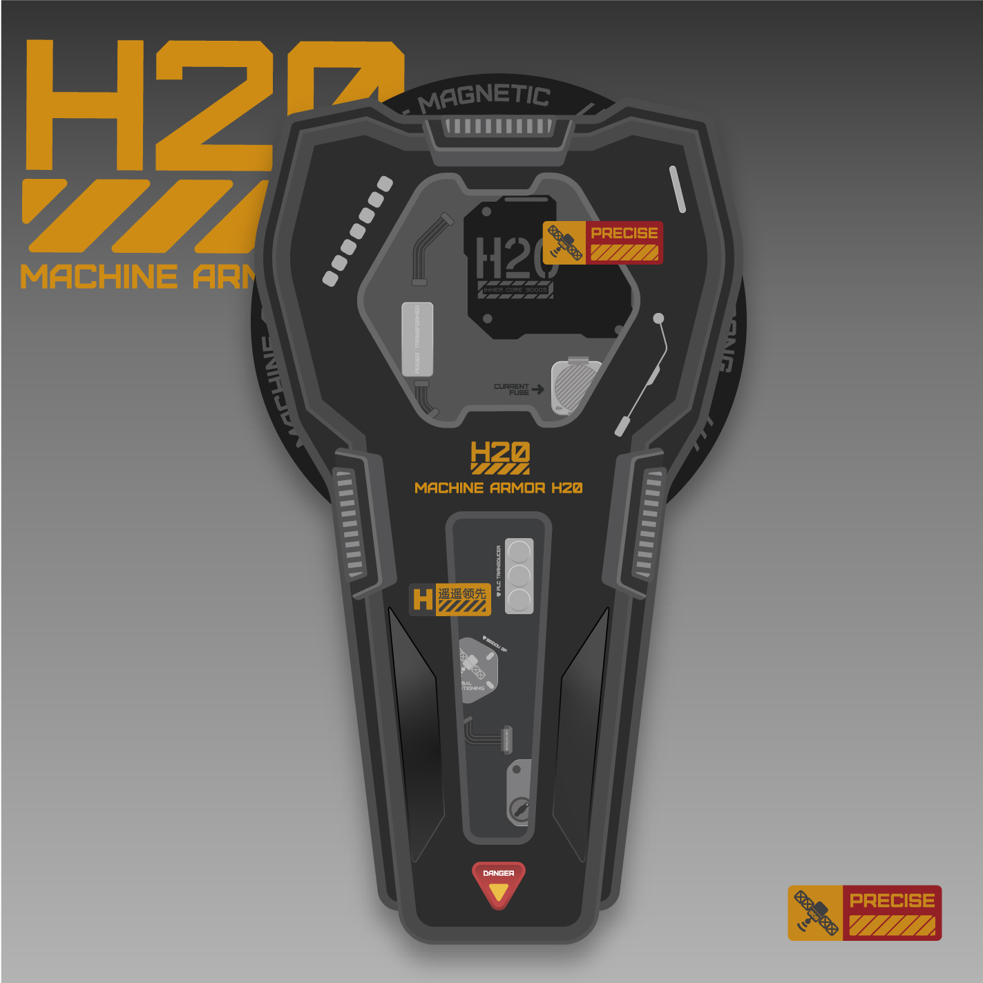 XFOONG原创|H20黑化护卫盾 磁吸支架  magsafe支持手机竖立