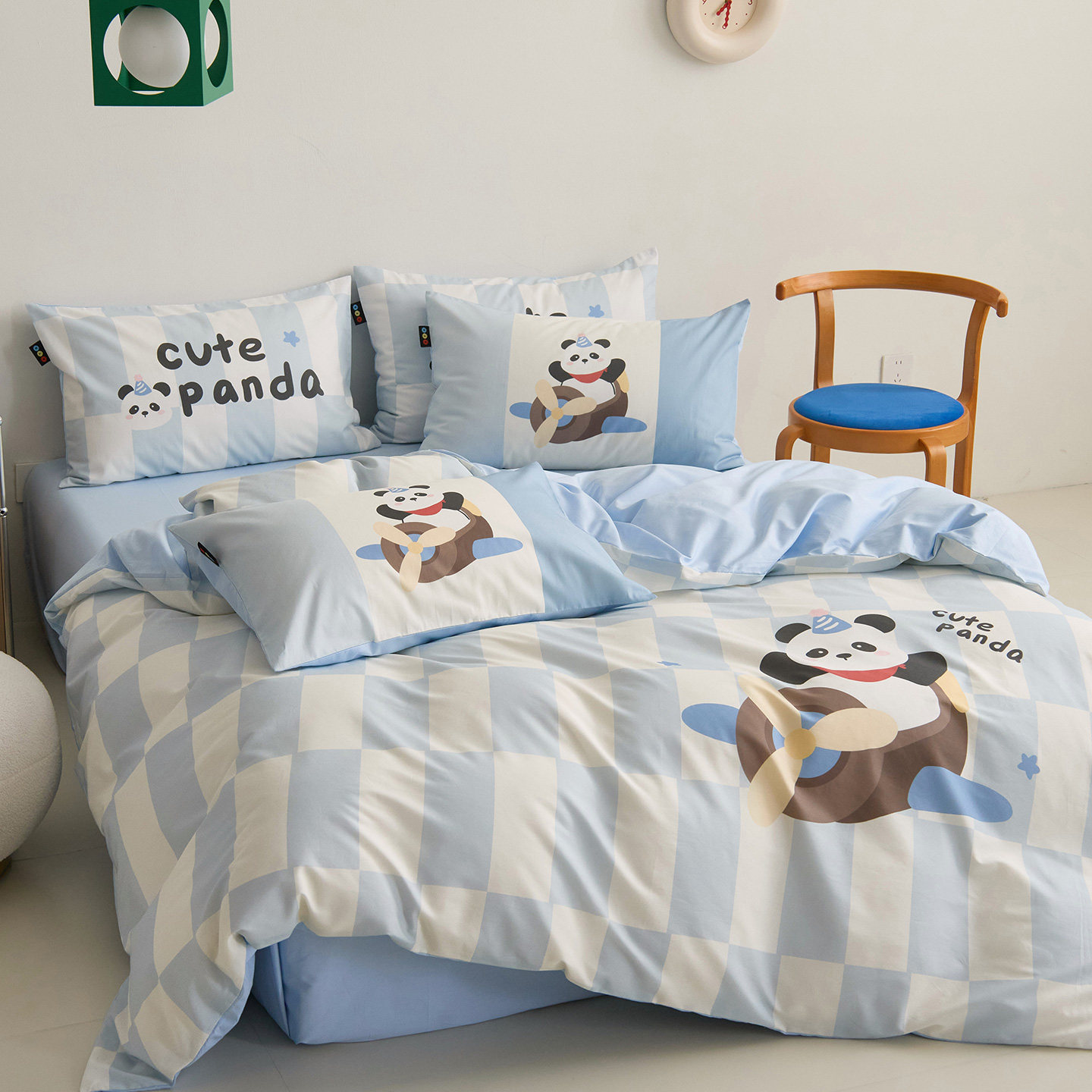 全棉大版可爱卡通被套四件套纯棉宿舍学生床单儿童床上用品三件套