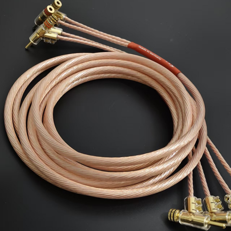 进口7N单晶铜发烧级镀金枪式香蕉头喇叭线HIFI胆机低音炮中置线