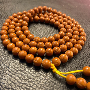 小龙纹桃核光珠手串正圆秦岭野生桃核脖挂108文玩佛珠念珠手链