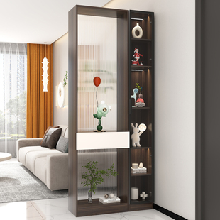 高品质 上档次 长虹玻璃屏风隔断带柜子实木客厅简约现代玄关柜