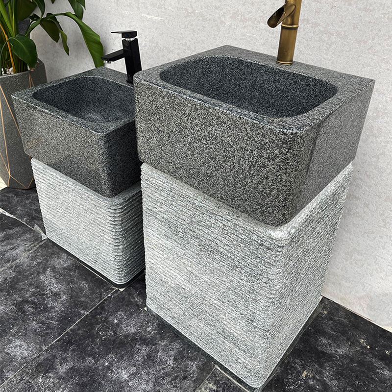 石头洗手盆别墅庭院子花园立柱式