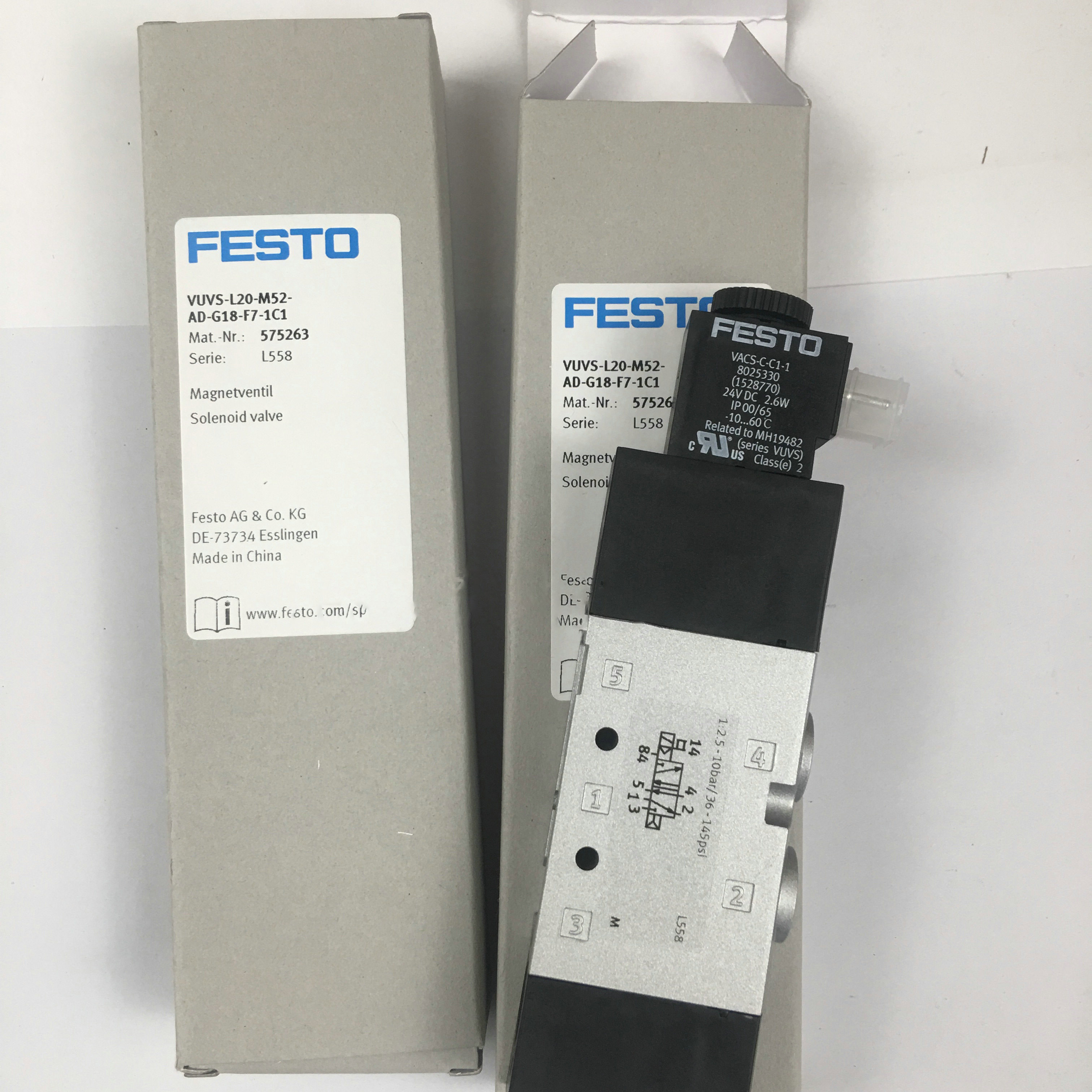 FESTO电磁阀 VUVS-L20-M52-AD-G18-F7-1C1 575263 575264 现货