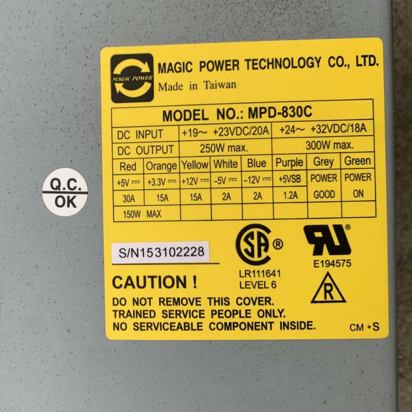 拆机 电源 MPD-830C 24V工业电源 MPD-830C 带-5V 实物图 现货