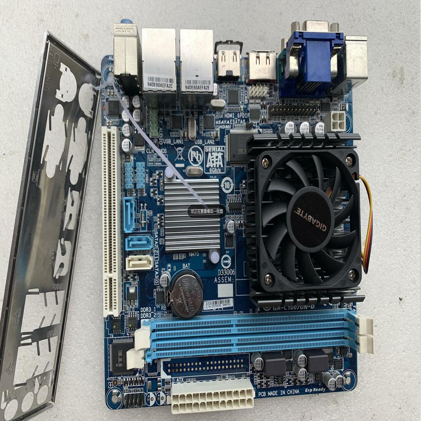 拆机低功耗主板 GA-C1007UN-D GA-C1007UN 1007U 15 GHz DDR3