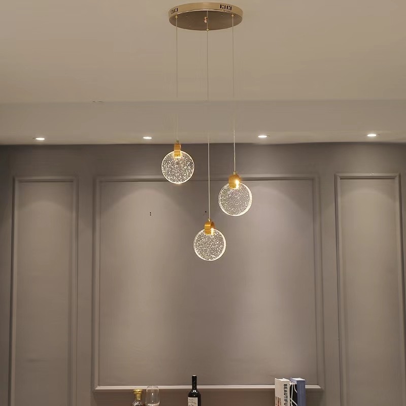 轻奢水晶吊灯餐厅灯浪漫卧室床头灯楼梯灯现代简约单头led气泡灯