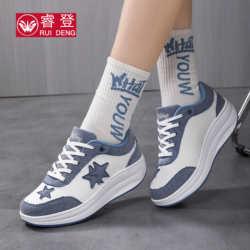 睿登坡跟摇摇女鞋ins韩版休闲鞋运动鞋旅游鞋健步鞋女鞋2024秋季